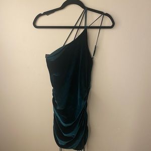 Green Velvet Mini Dress